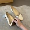 Mode Bailamos Mode Nœud Papillon Ballerines Chaussures de Ballet Femmes Féminin Ballet Bout Rond Décolleté Ballerine Mocassin Souple Chaussures de Ville Zapato