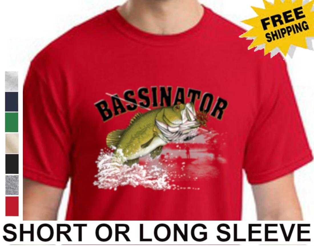 Outdoor Sportsman Fishing Angler Bassinator Largemouth Bass Fish New Mens shirt XXL