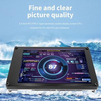 3.5 Inch IPS Monitor Display CPU GPU RAM HDD DIY USB Monitoring Display Computer Accessories 328x480 360 Degree Rotating for ITX