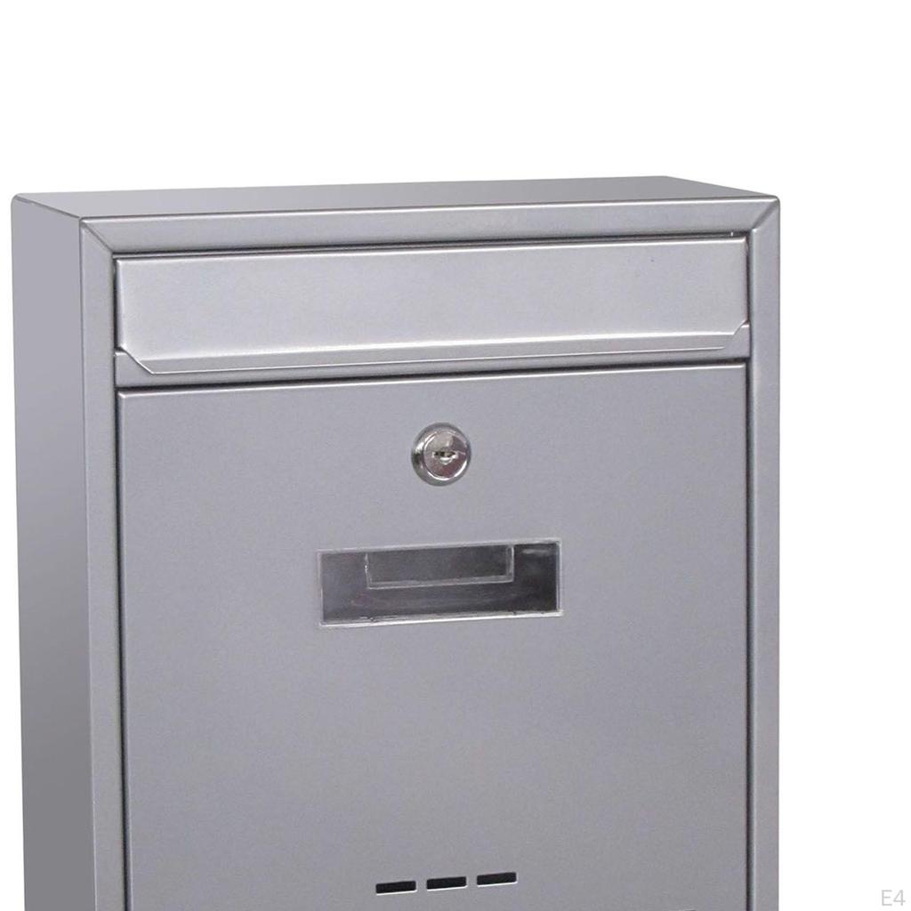 Large Wall Mount Mailbox, Lockable, Box, Capacity, Mail Box Letterbox Postbox for Door Home