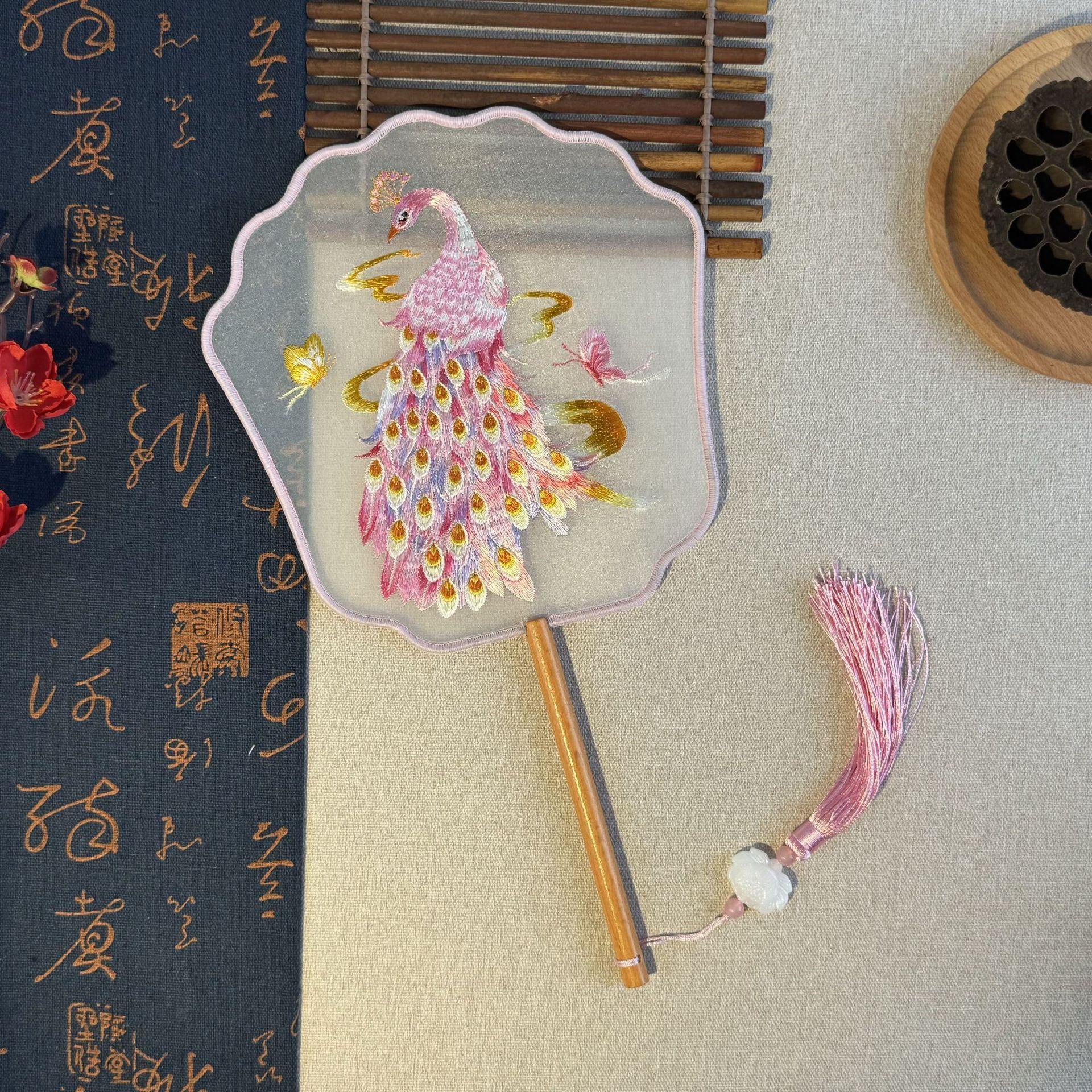 

Ручной свадебный веер в китайском стиле туаньшань, реквизит для вечеринки, шелковый веер, домашний декор Style 5