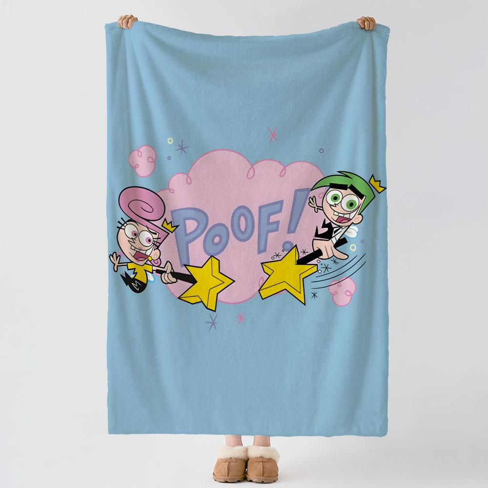 Cartoon T-The Fairly Odd Parent-T Throw Thick Comfort Flannel Quilt, Multi-scene Use Indoor Outdoor Daily Nap