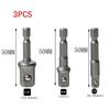 3pcs 1/4 3/8 1/2 Socket Adapter Hex Shank Drill Bits Extension Rod Power Tools