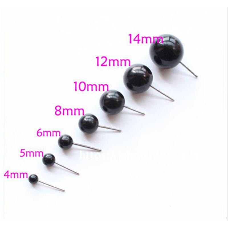 50/100pcs Plastic Eyes for Needle Felting Dolls Poke Teddy Bears 4-14mm Black Beans Eyes for DIY Doll Eyes