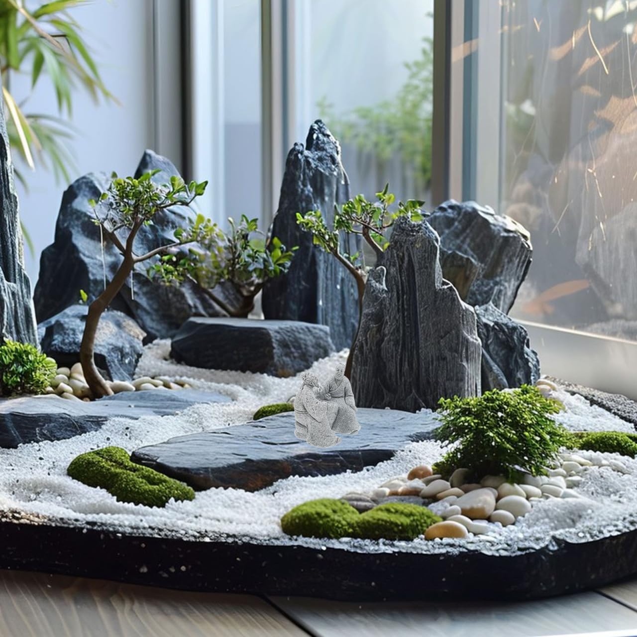 

Housoutil 2 шт. Миниатюрные фигурки из песчаника - Древние китайские старики играют в шахматы Азиатский декор Садовые аксессуары - Украшение для аквариума Бонсай