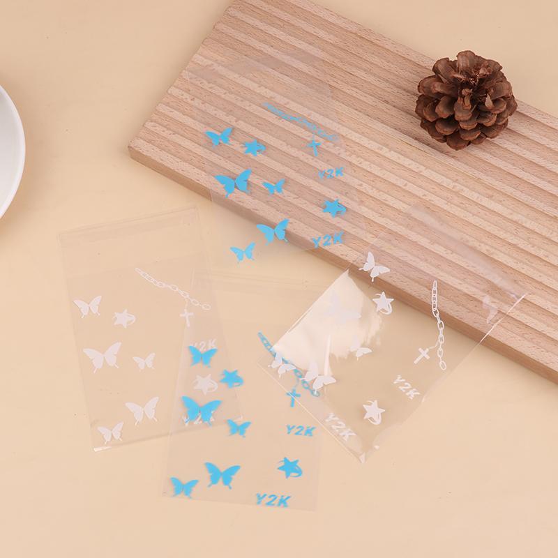 50Pcs Cute Transparent Self Adhesive Bag Hand Account Small Card Packaging Bag Jewelry Bracelet Small Item Gift Bag