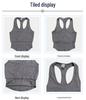 Women's Quick-Dry Ribbed Racerback Sports Tank Top & Shockproof Yoga Bra