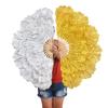 Bamboo Frame Peony Petal Dancing Fan Multi-layered Flower Folding Fan  Summer