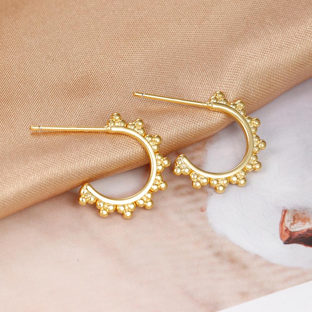 Simple Geometric C Shaped Hoop Earrings For Women Vintage Stainless Steel Gold Silver Color Punk Party Jewelry