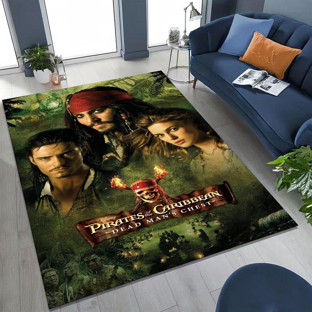 Captain Jack Pirates of The Caribbea Johnny Depp Carpet Rug for Bedroom Living Room Sofa Home Doormat Decor,Non-slip Floor Mat