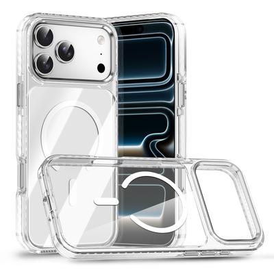For Magnetic Suction for IPhone17 Mobile Phone Case 15 Anti-yellowing Transparent for Apple 16pro Airbag Mobile Phone Protective Case