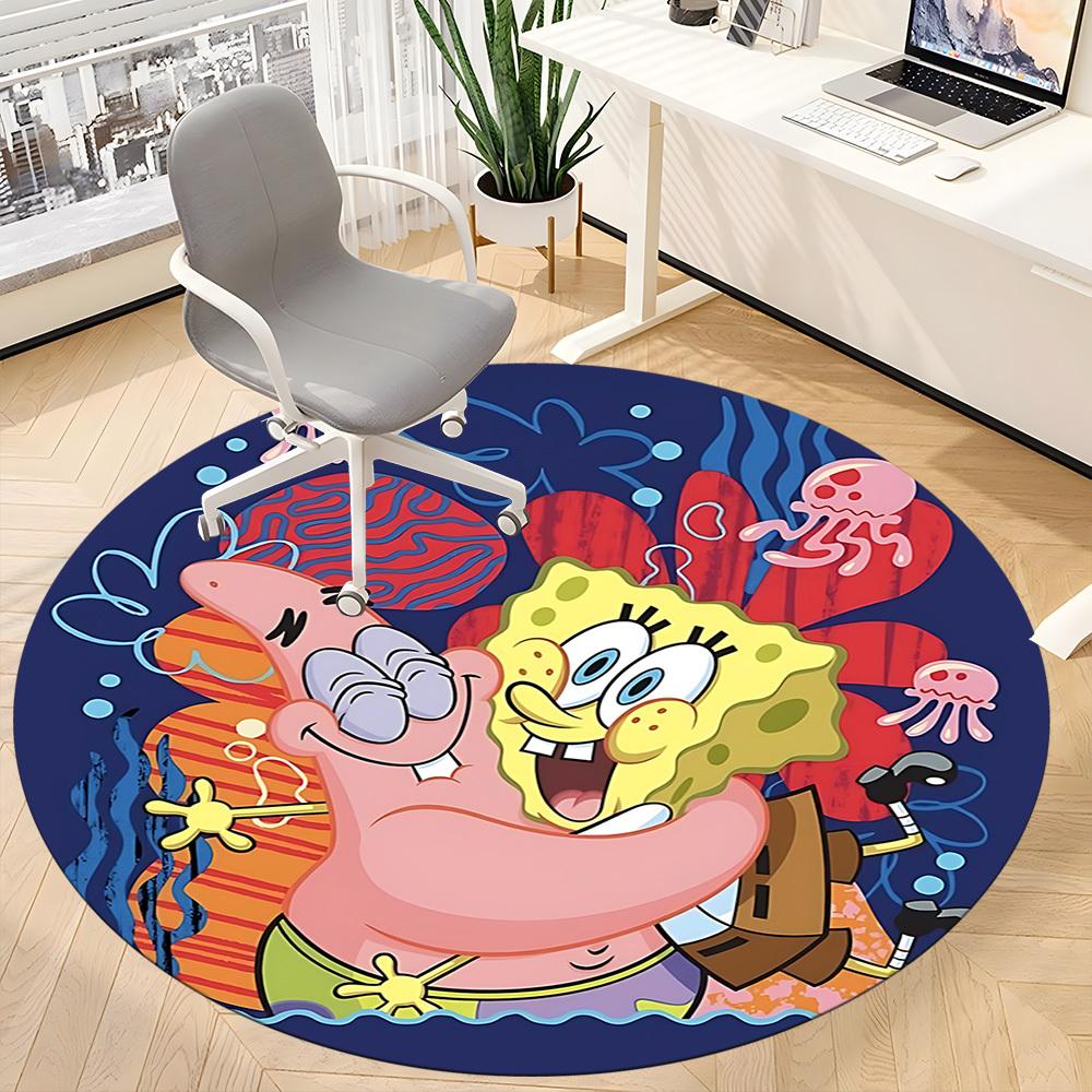 1 stuks SpongeBob Patrick Kantoor Ronde Vloerkleed, Onder Kantoorbureaus Slaapkamer Woonkamer Huisdecoratie  a1022245