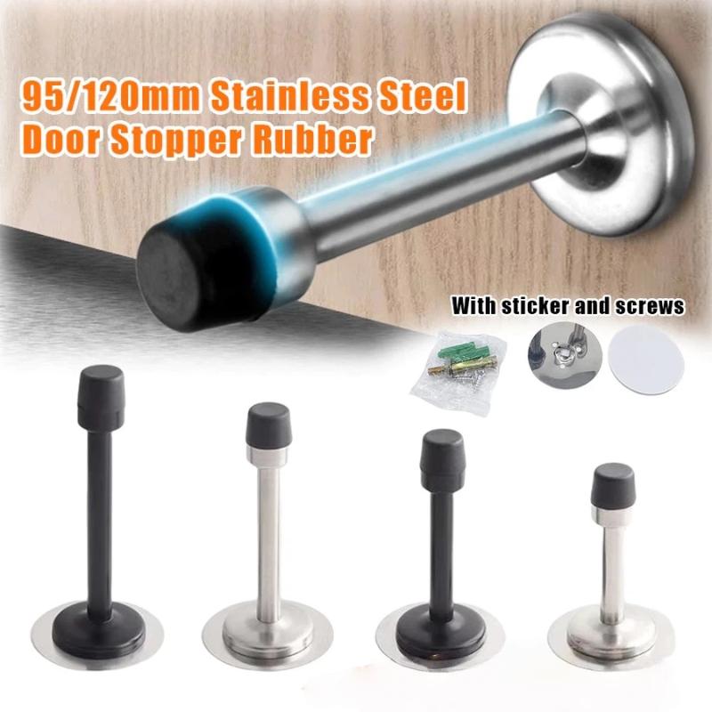 Anti-Collision 95/120mm Stainless Steel Door Stops with Screws Durable Door Holders for Interior Exterior Door Use