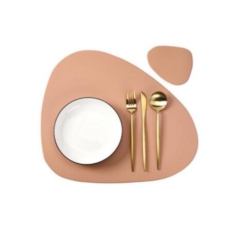 1/4/10 Sets Black Faux Leather Placemats & Coasters Set Round Oval Dining Table Mats for Home Christmas Gift Placemats Sets