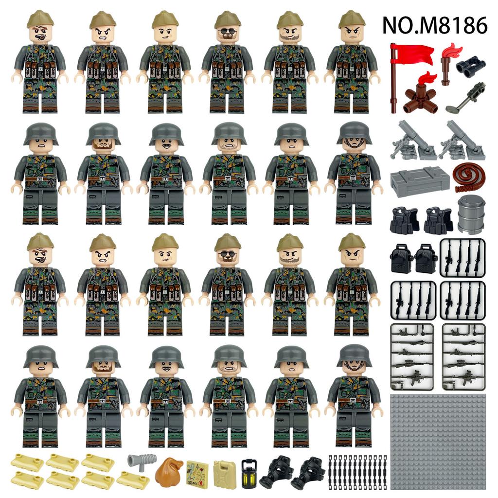 MOC Seria Militară Al Doilea Război Mondial Forță de Teren Minifigurine Blocuri de Construcție Jucării