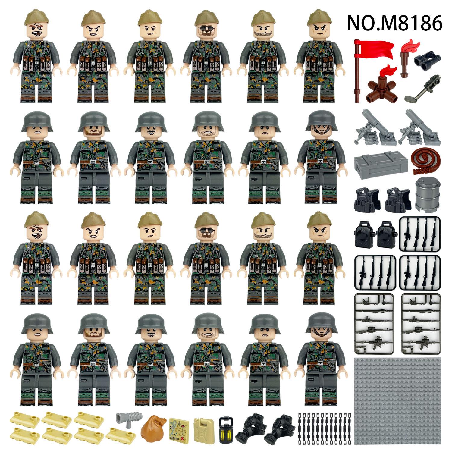 

24 шт. Военная серия Горные полевые войска Солдат Миньон Строительные блоки Игрушки