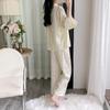 Women's Summer Ice Silk Camisole & Long Pants 3-Piece Set with Chest Pads - Light Luxury Homewear