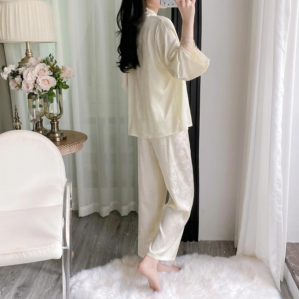 Women's Summer Ice Silk Camisole & Long Pants 3-Piece Set with Chest Pads - Light Luxury Homewear