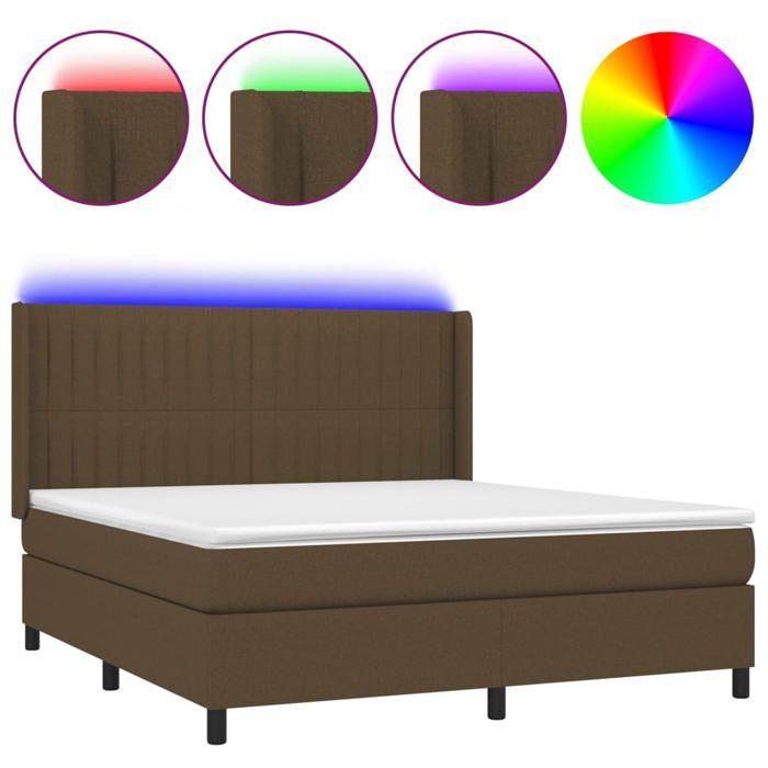 VidaXL Slat Bed Base with Mattress and LED, Upholstered Bed, Double Bed, Adult Bed for Interior Bedroom, 3138488