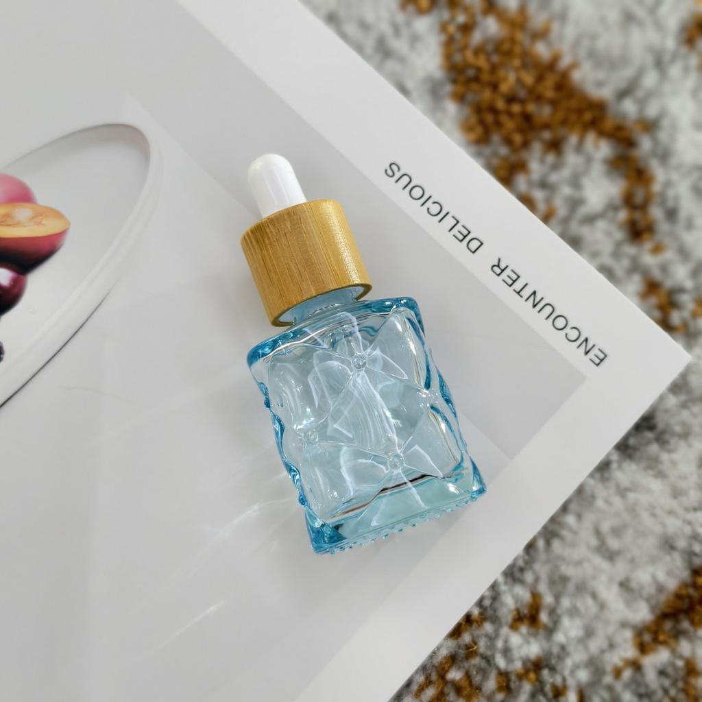 10ml Clear Glass Dropper Bottle with Bamboo Cap Empty Pipette Bottles for Essential Oil Aromatherapy Liquid Dropper Bottle
