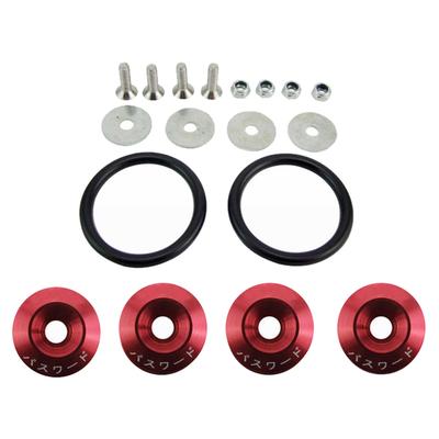 JDM Комплект швидкознімних кріплень Повний Високоміцний Анодована поверхня для автомобіля Червоний