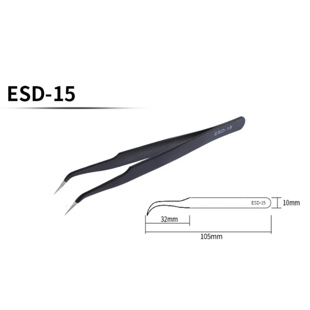 

1/2/6PCS Precision needle holder Insulated anti-static needle holder (made of stainless steel) Electronic repair Metal welding ESD-15