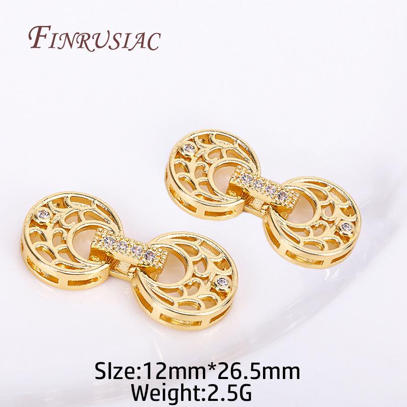 Роскошные Застежки-Коннекторы 18K Позолоченные С Инкрустацией Цирконами Конечные Бусины Замок-Застежка Аксессуары, Материалы для Изготовления Бижутерии Своими Руками 1 Piece