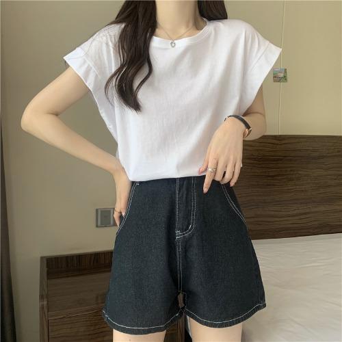Designed Small Flying Sleeve T-shirt Women's 2024 Summer New Loose Outer Wear Bottoming Shirt Short-sleeved Student Tops Trendy