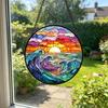 Gekleurd Glas Raam Hangdecoratie Rond Zonenvanger Paneel Huis Kantoor Woonkamer Tuin Binnenplaats Venster Hangend Ornament