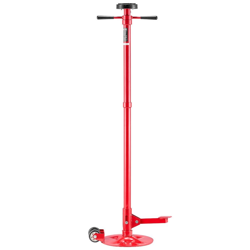 Underhoist Support Stand, 3/4 Ton Capacity Under Hoist Jack Stand with Two Wheels, Lifting from 1320 To 2032 Mm, Bearing Mounted Spin Handle, Foot