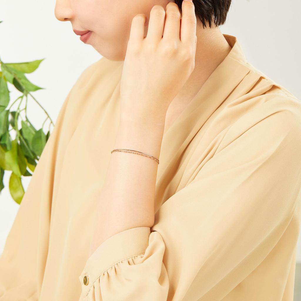 Vendome Bracelet 925 Silver 2 Rows Pink Gold GS9B0092LSSI [Official] [VIH Aoyama]