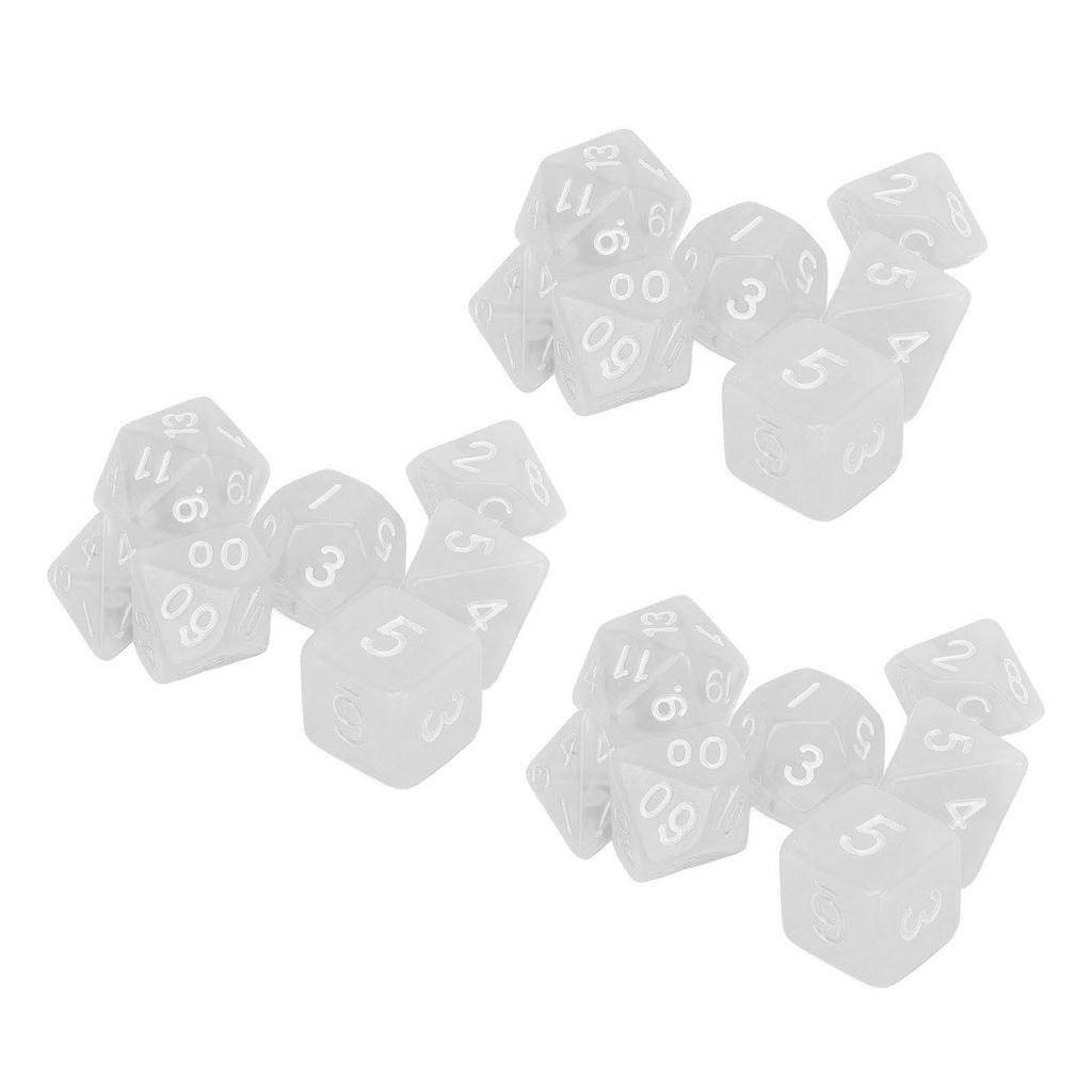 21Pcs Number Dice Plastic Waterproof Portable Funny Table Game Polyhedral Dice for Board Games Educational School