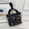 Canvas Zipper Shoulder Bag for Women Butterfly Print Casual Tote Bags Large Capacity Fashion