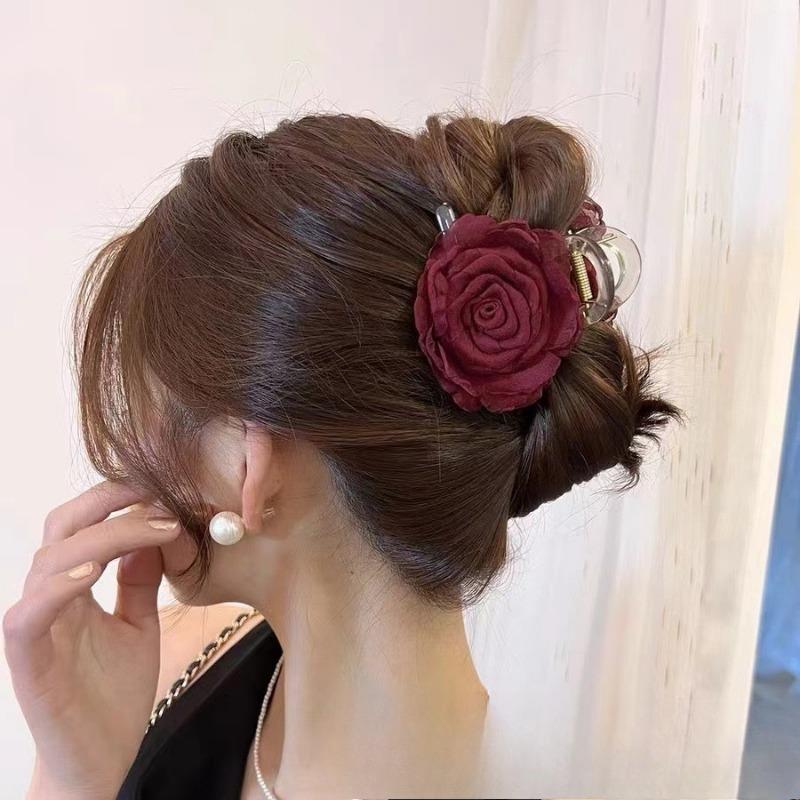 

Сухие Розовые Цветы Заколки для Волос для Женщин Заколки для Волос и Аксессуары для Волос на Затылок Wine red