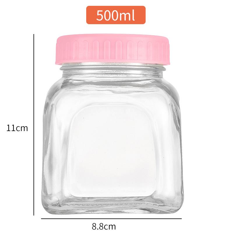 Macaron Color Series Glass Storage Jar for Candy, Dried Fruit, and Honey