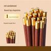 ZISIZ Red Sandalwood Fu Character Round Chopsticks Set