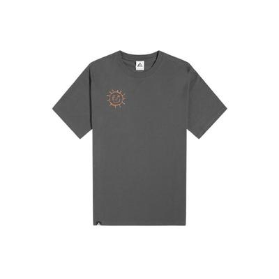 ACG Series Sunshine Smile Logo Round Neck Breathable Short Sleeve T-Shirt Men Tops Grey DD8806-070