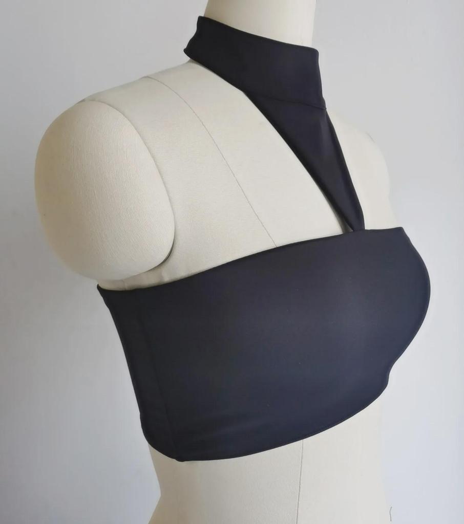 Dámská sportovní podprsenka na jógu s kulatým výstřihem a vycpávkami - Stylová, podpůrná a módní pro fitness