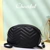 Cowhide Women'S Bag Peach Heart Striped Shoulder Messenger Bag Summer Mobile Phone Bag Small Round Bag Soft Leather Tide