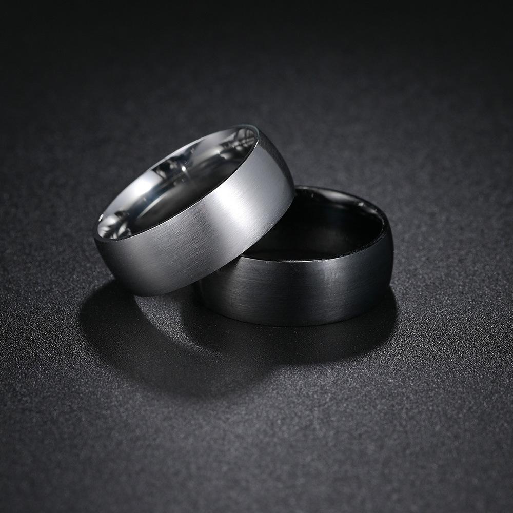 European and American Simple and Trendy Men's Jewelry 8mm Wide Ring with Arc Shape That Does Not Fade