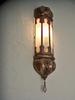 Handmade Moroccan Wall Lamp – Patinated Iron & Frosted Glass – Artisan Craftsmanship