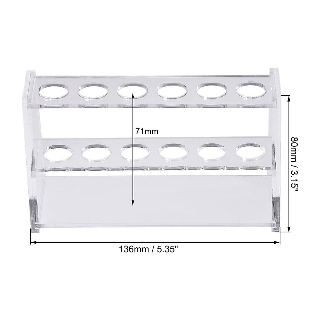 Uxcell Acrylic Test Tube Holder Rack, 6-Well, for 10ml Centrifuge Tubes, 2-Pack