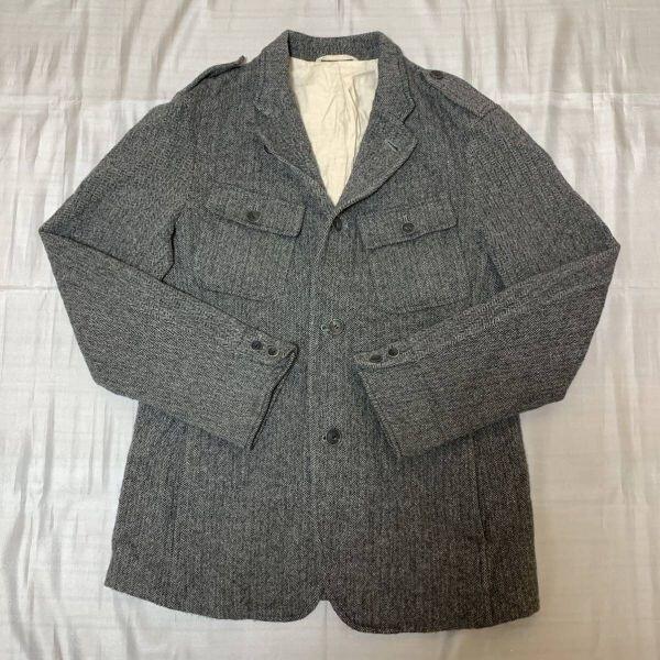 

Theory 38 Men s M Gray Linen Wool Tailored Jacket Outer Chester Coat(USED)