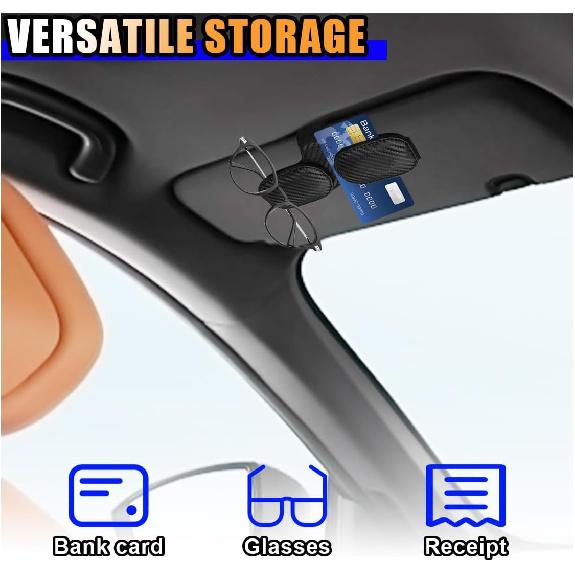 Magnetic Leather Sunglasses Holder for Car Visor Clip, Car Sun Visor Ticket Card Clip Double Clip, Auto Glasses Eyeglass Hanger Clip, Eyeglasses