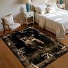 Retro Deer Pattern Rug Dark Color Stain-resistant Non-slip for Yoga Living Room Kid's Crawling Mat Bathroom Absorbent Carpet