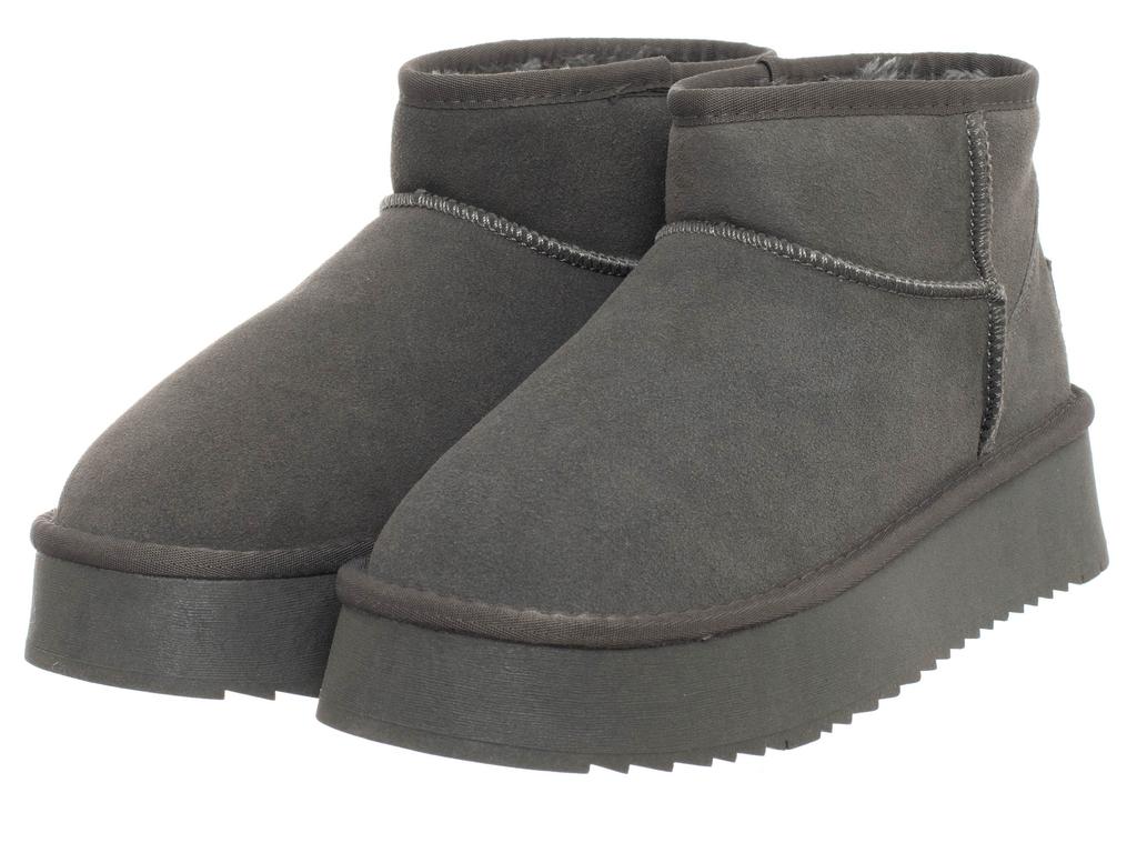 Women' Leather Ankle Boots - Solo Soprani Counture - Ssw421P05/05 Hugh Platform Shark 38