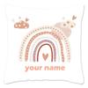 Rainbow Print Custom Cushion Cover Adult Children Personalized Name Customize Pillowcase Home Housewarming Birthday Gifts