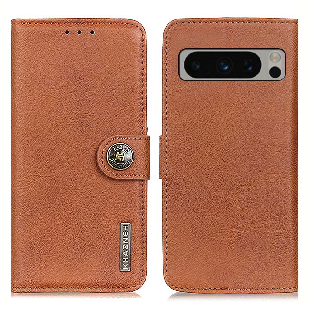 KHAZNEH for Google Pixel 8 Pro Wallet Stand Leather Phone Case Cowhide Texture Phone Cover