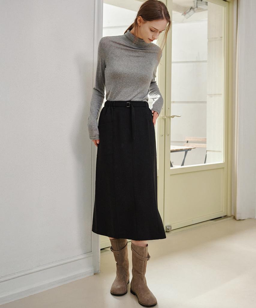 Marop 3107 Stretch H-Line Skirt (Black)
