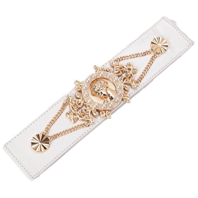 Elastic rhinestone waist seal women's elastic versatile decoration with coat dress suit jacket wide belt waist